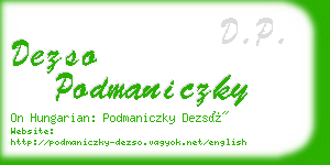 dezso podmaniczky business card